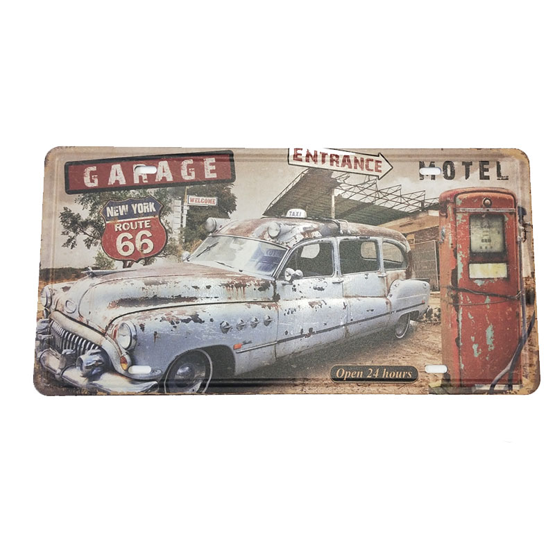 ROUTE66 ルート66 ブルー インテリア 看板 雑貨 ブリキ看板 ライセンス