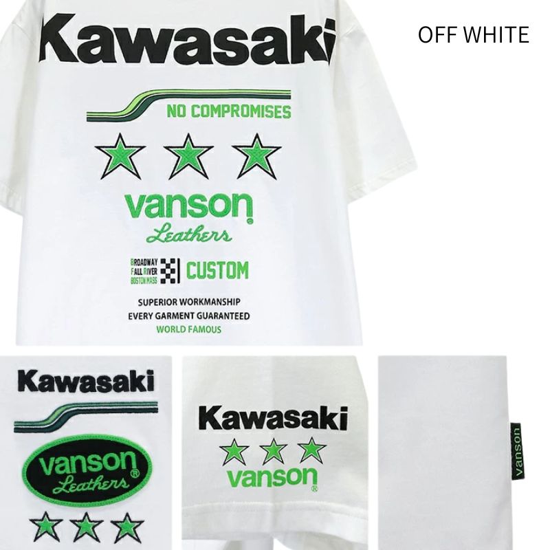 KAWASAKI x VANSON TEE S/S T-SHIRT カワサキ バンソン コラボ 天竺