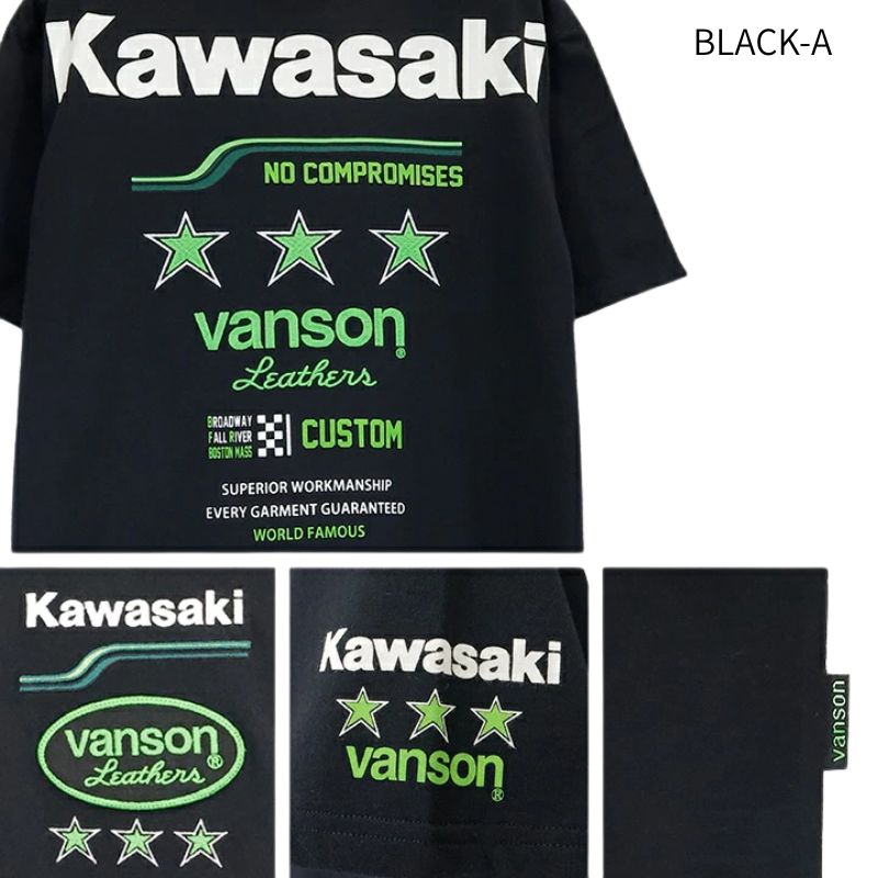 KAWASAKI x VANSON TEE S/S T-SHIRT カワサキ バンソン コラボ 天竺