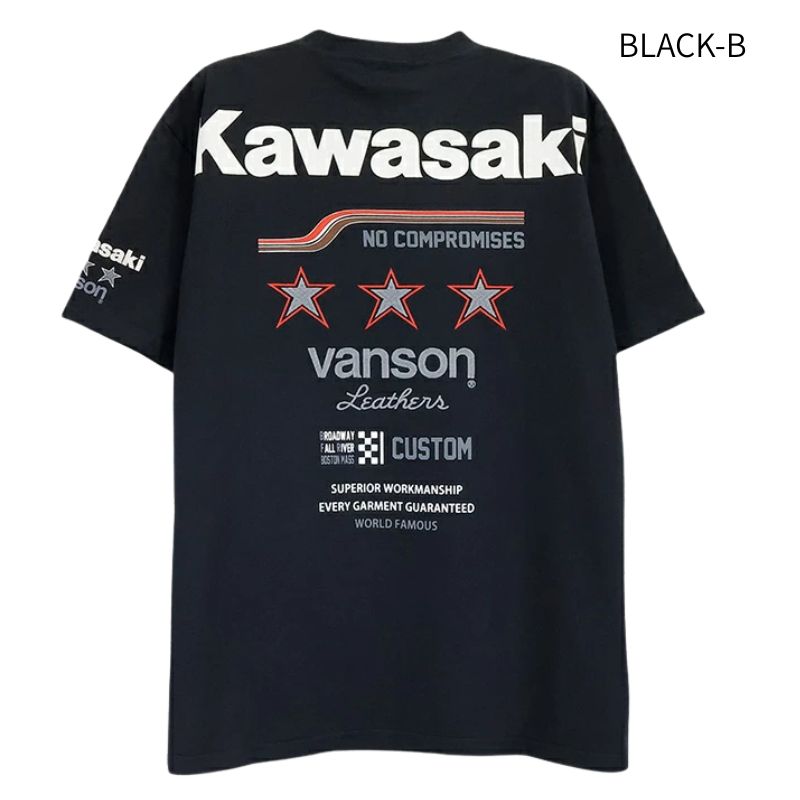 KAWASAKI x VANSON TEE S/S T-SHIRT カワサキ バンソン コラボ 天竺