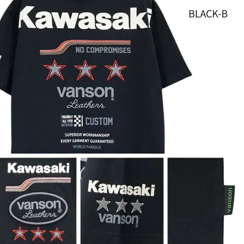 KAWASAKI x VANSON TEE S/S T-SHIRT カワサキ バンソン コラボ 天竺