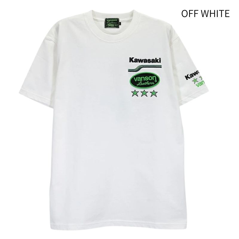 VANSON - vanson  Tシャツ　新品 KAWASAKI x VANSON TEE S/S T-SHIRT カワサキ バンソン コラボ 天竺