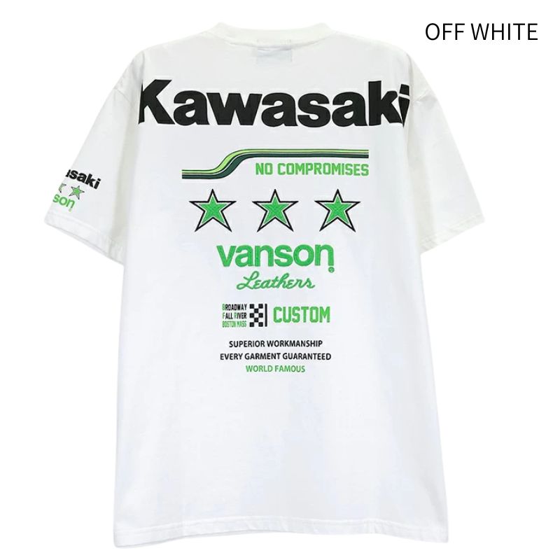 KAWASAKI x VANSON TEE S/S T-SHIRT カワサキ バンソン コラボ 天竺