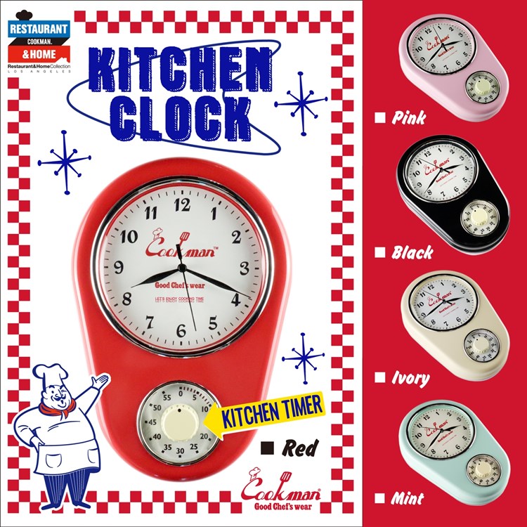 COOKMAN キッチンクロック&タイマー Kitchen Clock Black ブラック