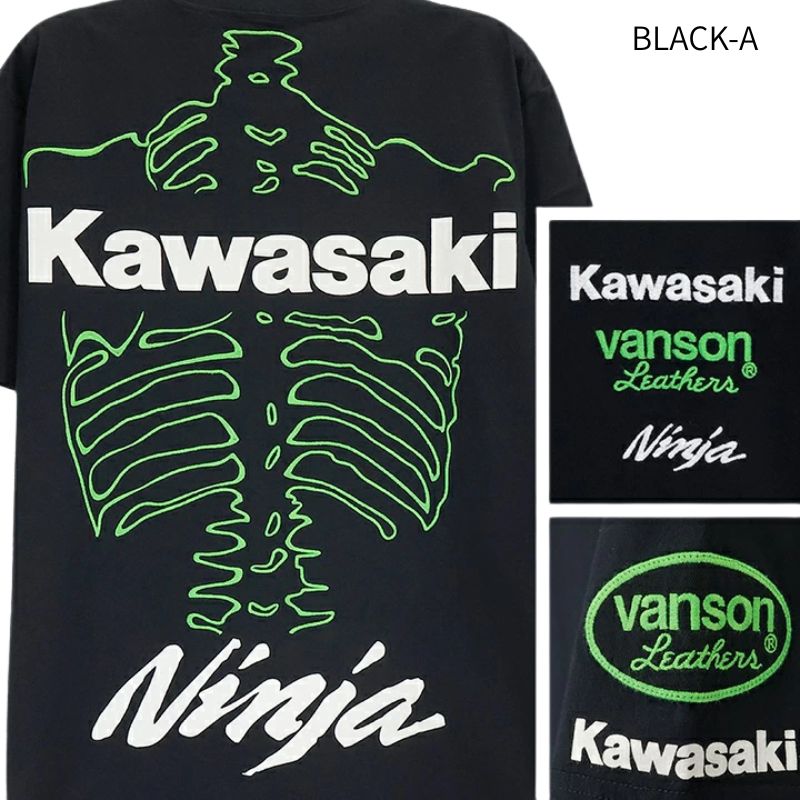 KAWASAKI x VANSON TEE S/S T-SHIRT カワサキ バンソン コラボ 天竺