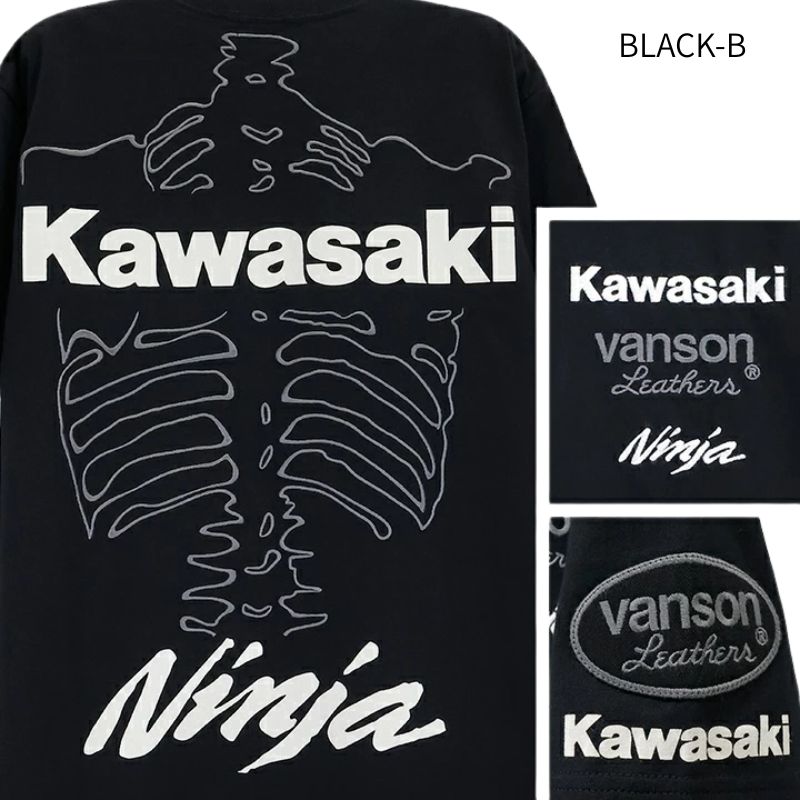 KAWASAKI x VANSON TEE S/S T-SHIRT カワサキ バンソン コラボ 天竺