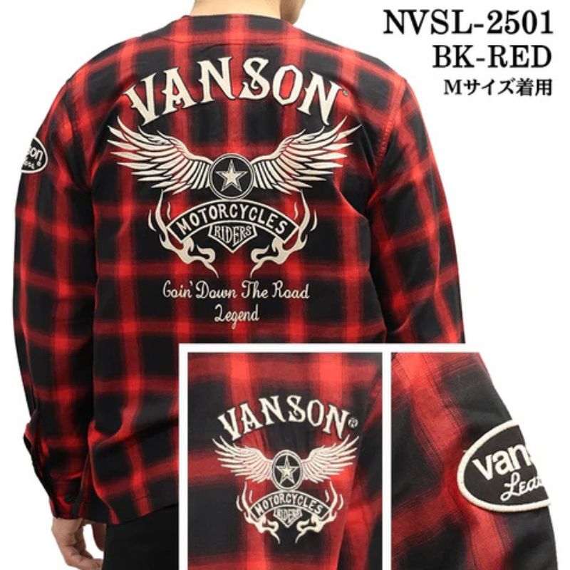 セール！】VANSON / バンソン チェック柄 ZIP カーデ ジャケット 刺繍