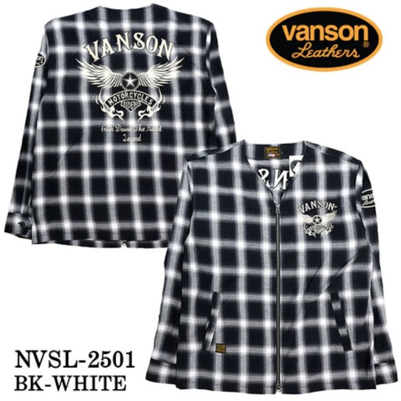 Vanson チェック柄ジャケット L セール！】VANSON / バンソン チェック柄 ZIP カーデ ジャケット 刺繍