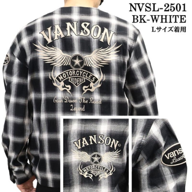 セール！】VANSON / バンソン チェック柄 ZIP カーデ ジャケット 刺繍