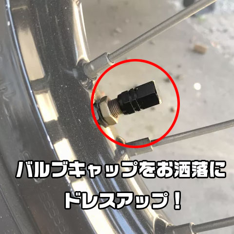 エアバルブキャップ ピストン 2個セット｜2カラー｜バイク 車 ドレス