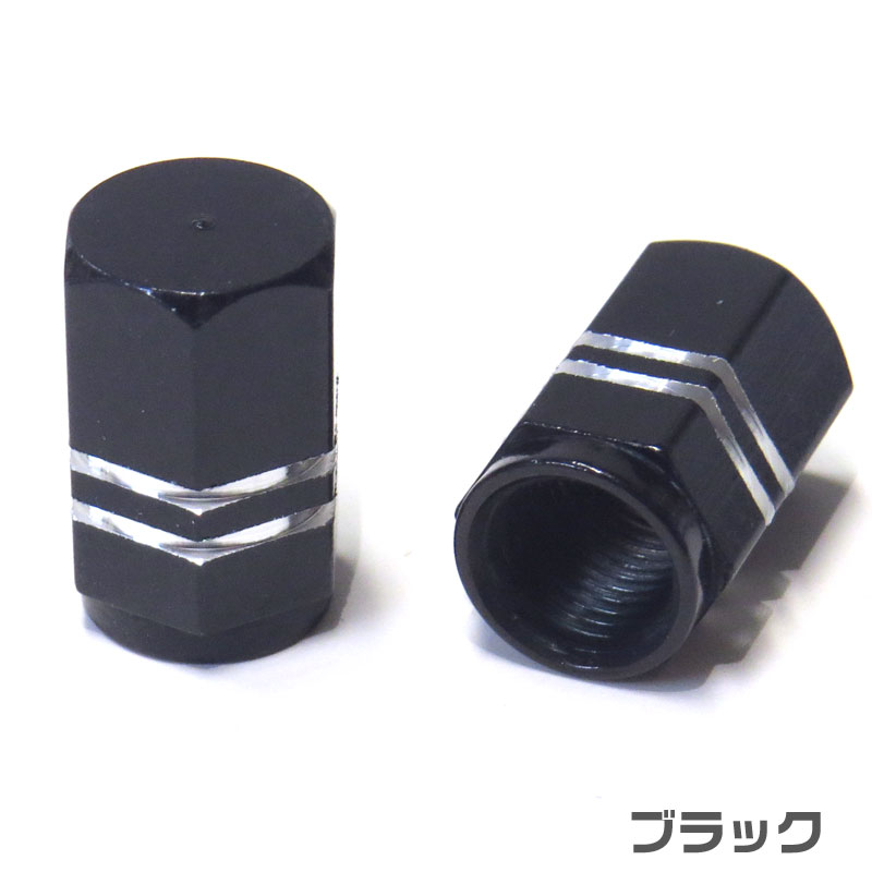 エアバルブキャップ ヘックス（六角形） 2個セット｜2カラー｜バイク