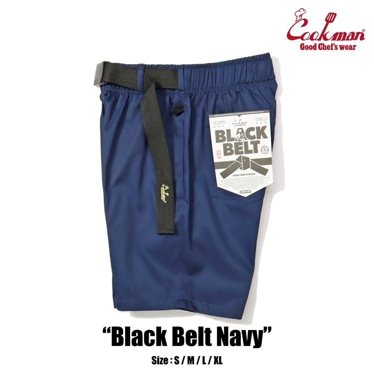 COOKMAN/クックマン Chef Pants Short シェフパンツ「Black Belt Navy