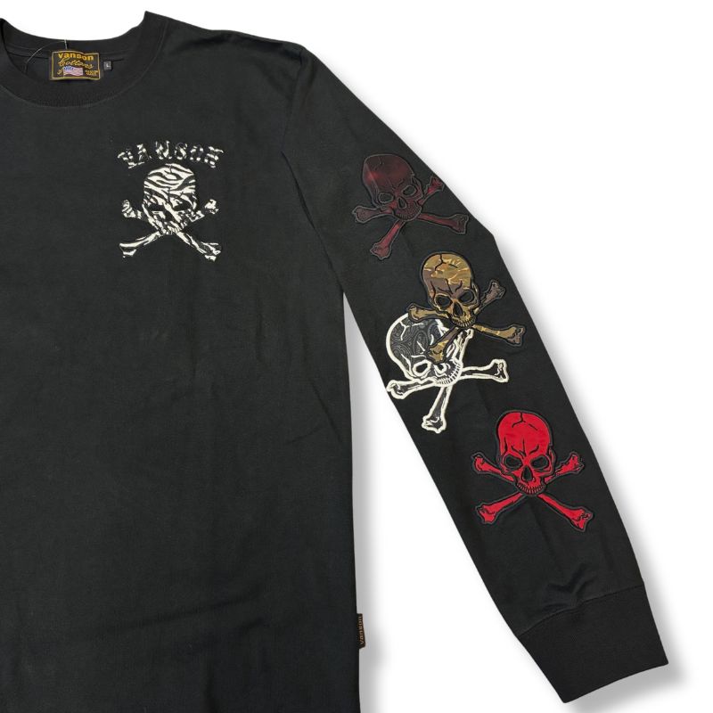 セール！30％オフ！】VANSON バンソン ロゴ刺繍 天竺 長袖Tシャツ