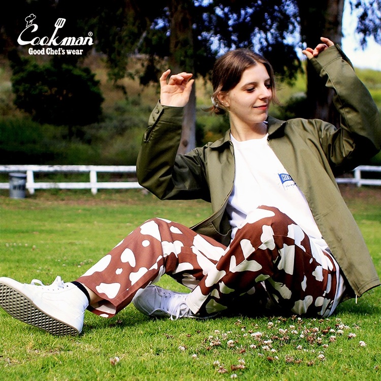Cookman 牛柄 ワークパンツ COOKMAN/クックマン Long Chef Pants シェフパンツ「Cow Brown