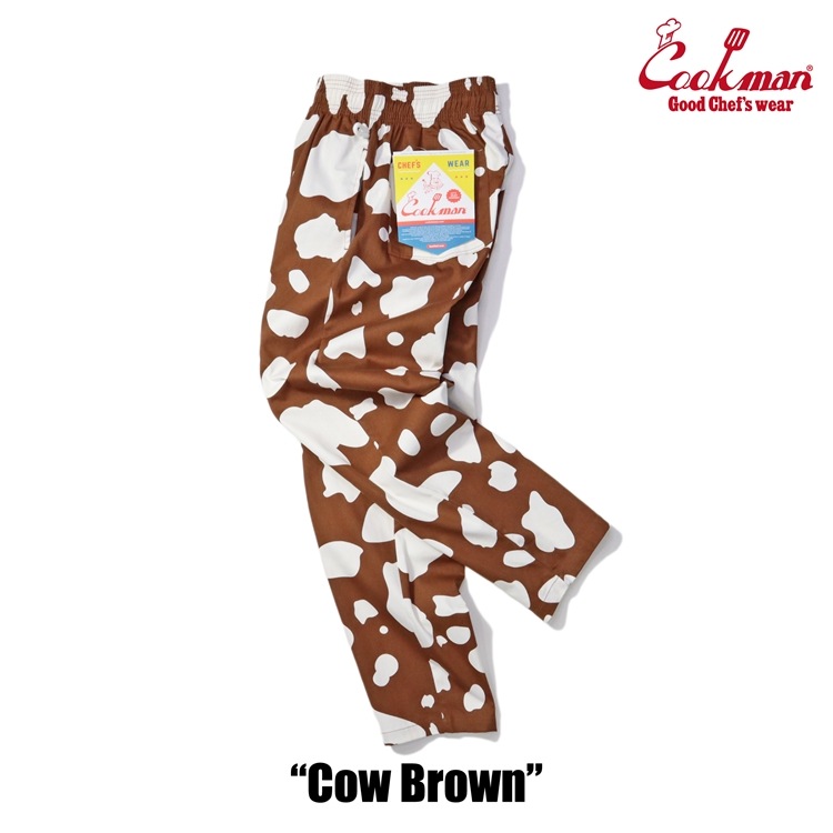 Cookman 牛柄 ワークパンツ COOKMAN/クックマン Long Chef Pants シェフパンツ「Cow Brown