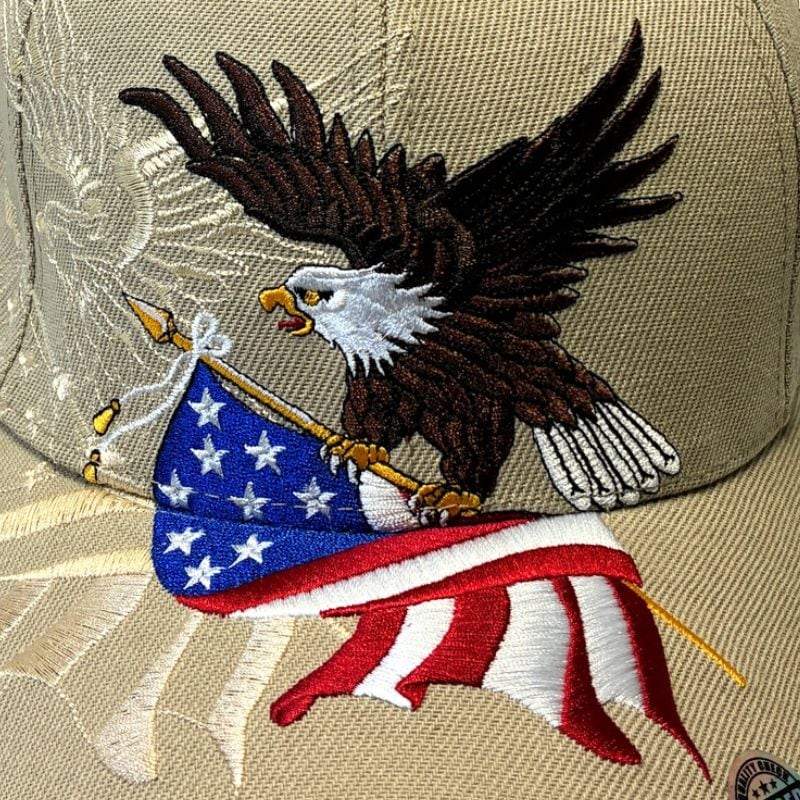 AMERICAN USA EAGLE キャップ カーキ 帽子 アメリカン イーグル ワシ