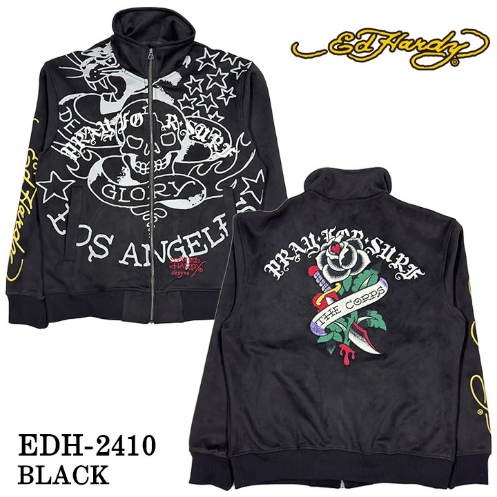 ＜Ed hardy＞ヴィンテージライクマルチ刺繍ショートジャケット 3点セット Ed hardy＞ヴィンテージライクマルチ刺繍ショートジャケット 3点