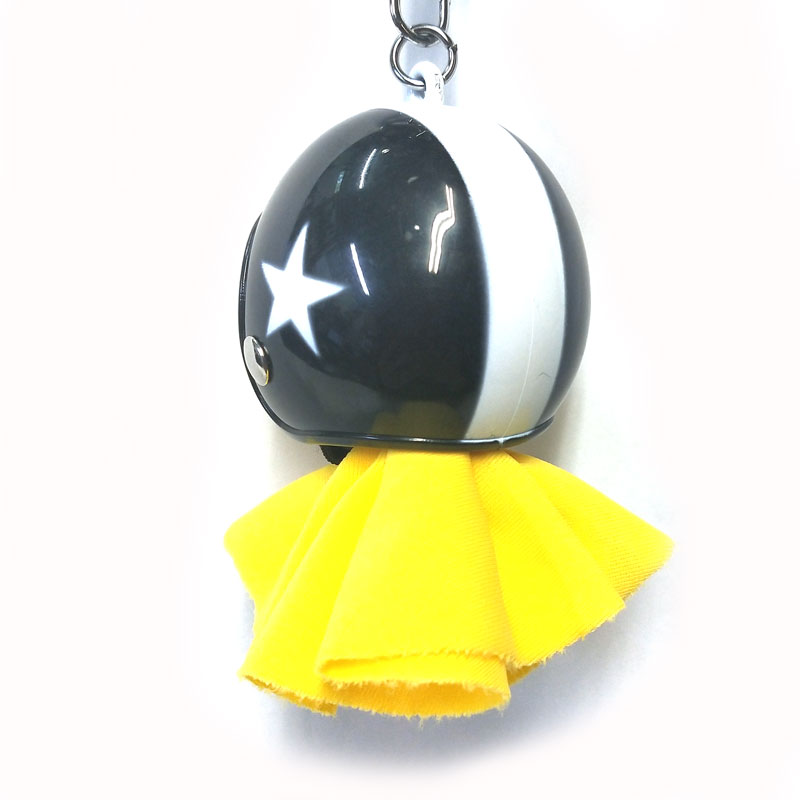 てるぼう＆ヘルメットキーホルダーセット『スター ブラック』 雨