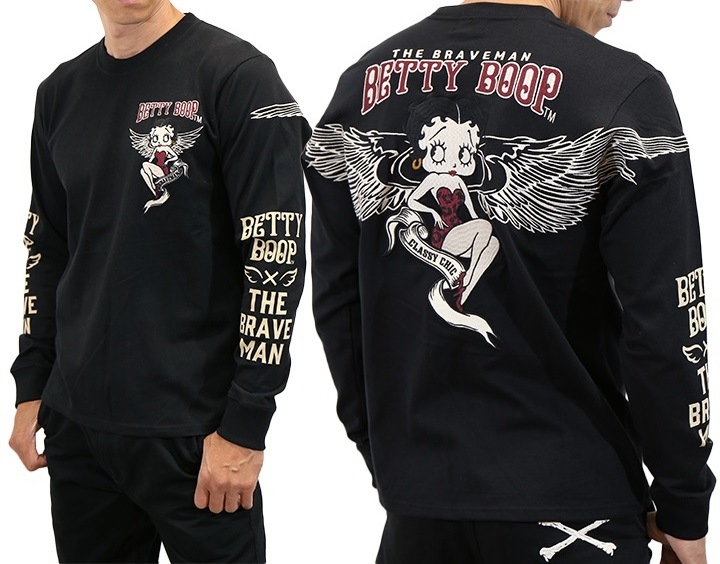 THE BRAVEMAN×BETTY BOOP ブレイブマン ベティブープコラボ 天竺 長袖T