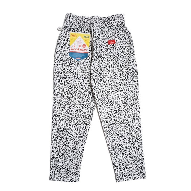 COOKMAN パンツ　レオパード　豹柄　L COOKMAN/クックマン Long Chef Pants シェフパンツ「Snow Leopard