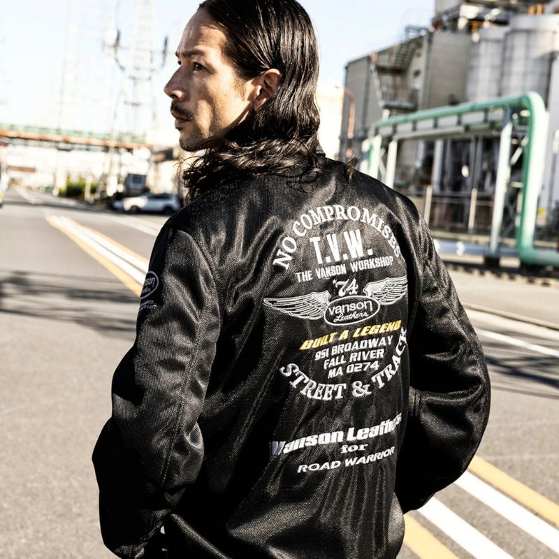 VANSON / バンソン メッシュコーチジャケット│3カラー：ブラック