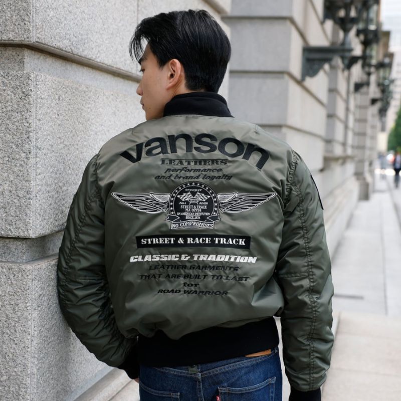 VANSON / バンソン MA-1ジャケット 秋冬モデル ネックウォーマー付 透