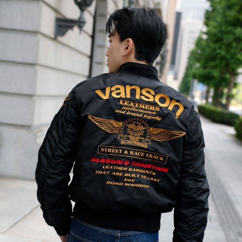 VANSON / バンソン MA-1ジャケット 秋冬モデル ネックウォーマー付 透