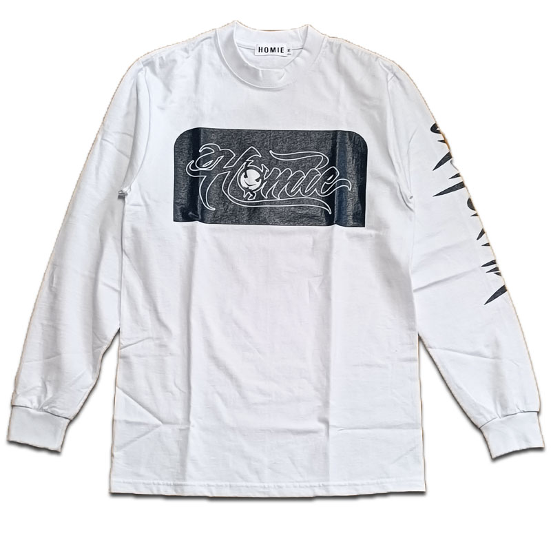 HOMIE ロンT ホワイト 長袖Tシャツ ホーミーケイ チカーノ 7.5オンス 