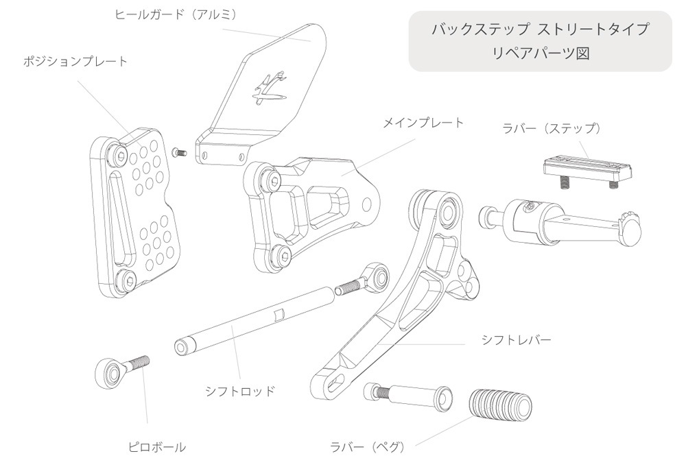 Valter Moto (バルターモト) バックステップ ストリートタイプ (シフト 