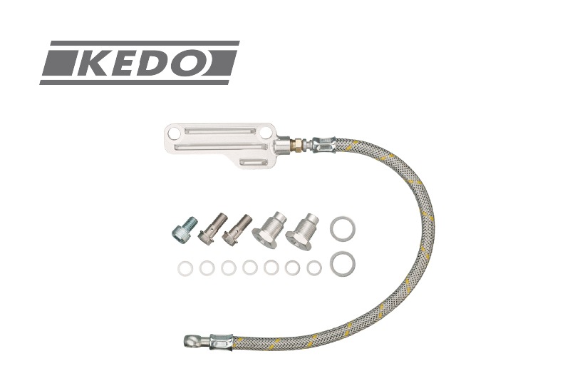 KEDO ツインフィードオイルラインキット (シルバー) SR400/500用