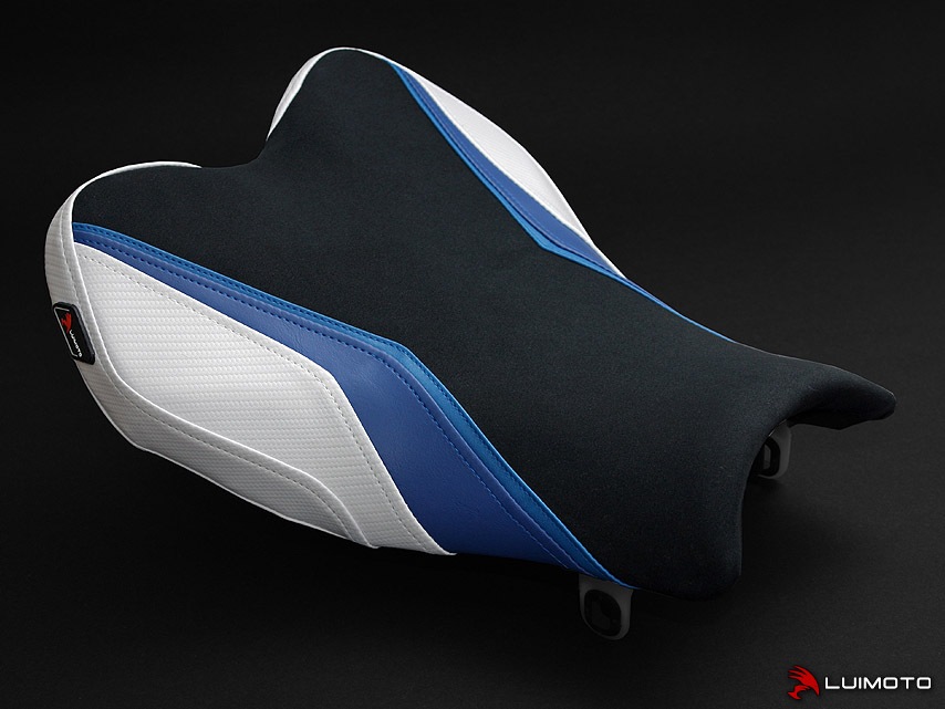 LUIMOTO LUIMOTO:ルイモト フロントシートカバー Diamond カラー／素材：スエード ブラック／TEC-GRIP／CF ブラック／ブルー ステッチ YZF-R7 LUIMOTO（ルイモト) Baseline⁄フロントシートカバー SUZUKI GSX-R1000