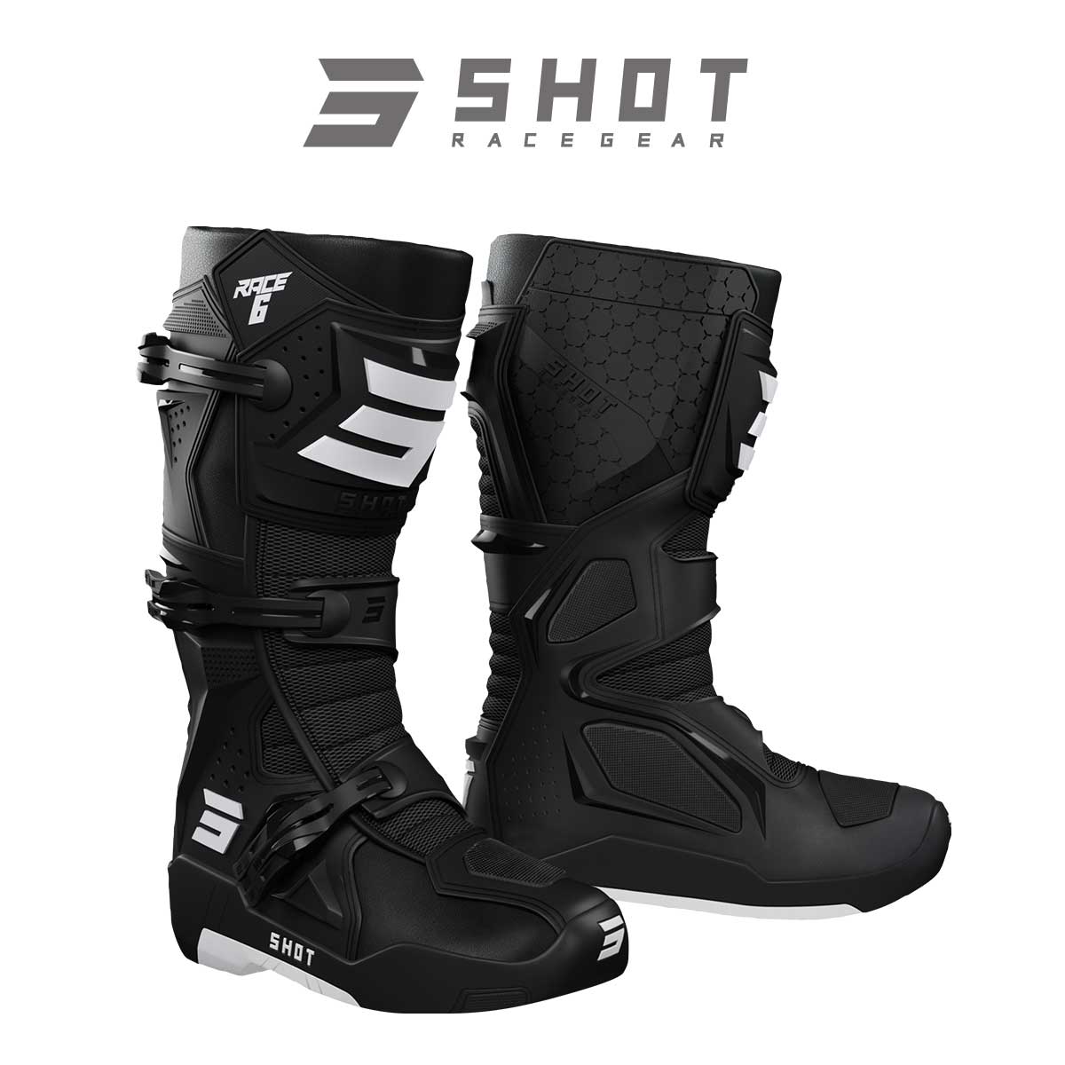 SHOT RACE GEAR /ブーツ RACE 6 ブラック SHOT RACE GEAR /ショットレースギア（オフロードアパレル用品