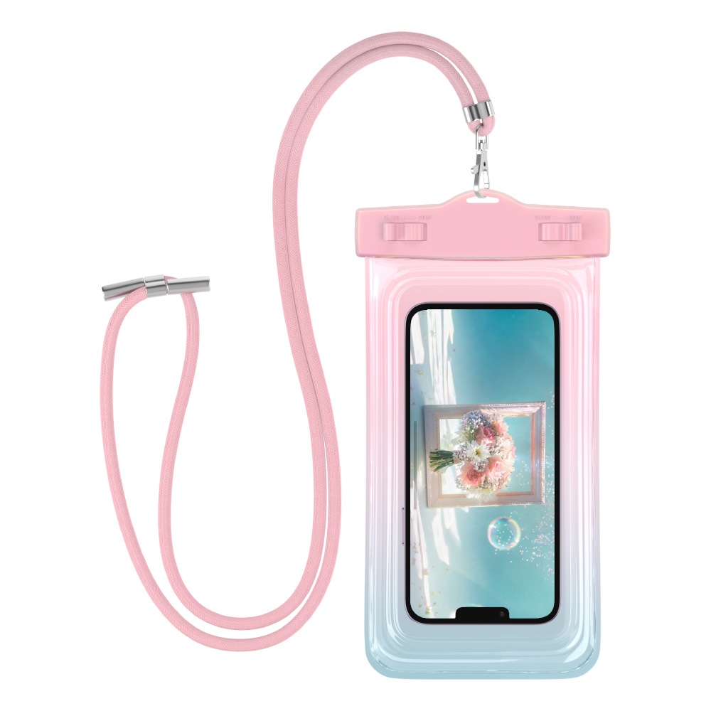ケースにいれたまま写真撮影や通話ができる グラデーション防水ケース(MOT-WPCGD)