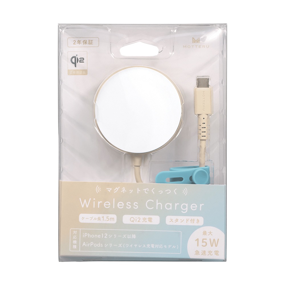 Ź޸ǥ Qi2б ޥͥåȼ磻쥹Ŵ դ ꥳ󥱡֥° iPhone Air 17 17Pro 16 15 Pixel10 Pixelsnap 2ǯݾڡMOT-QI15W02