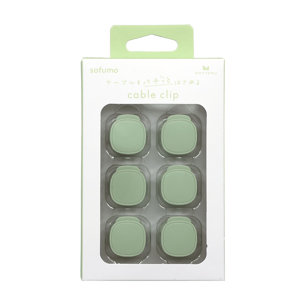 sofumo マグネット ケーブルクリップ 6個セット 整理整頓 磁石 両面シール 跡が残らない 全7色(MOT-CBCLIP06)