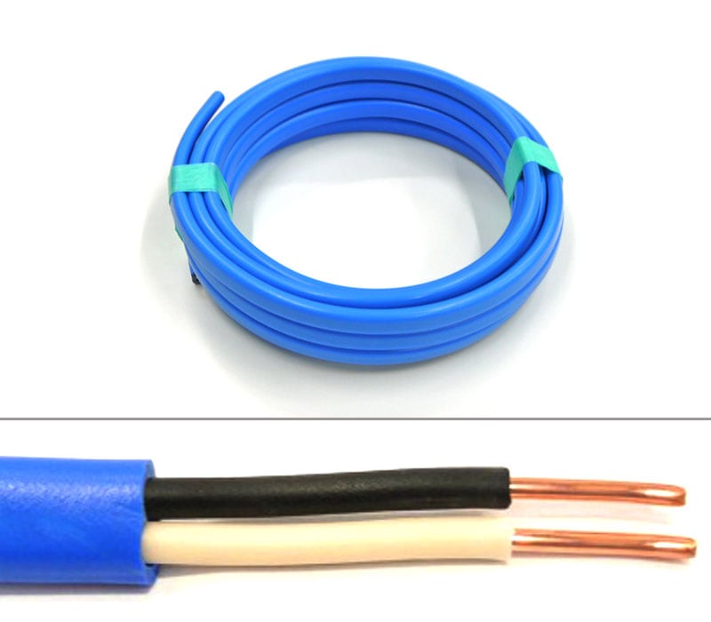VVF 2.0mm 2芯 シース被覆 青 | 長さ選択可 3,000 または 3,500mm