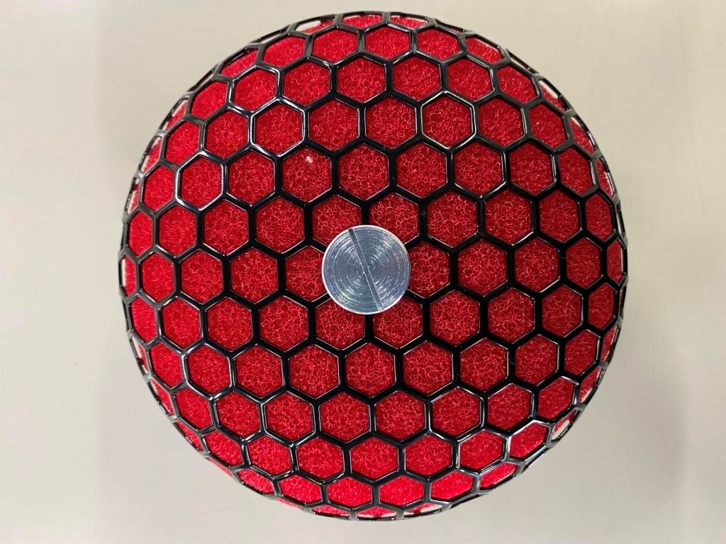 MRS エアクリーナー赤/バンド付き （本体、バンド、ステー、ボルト