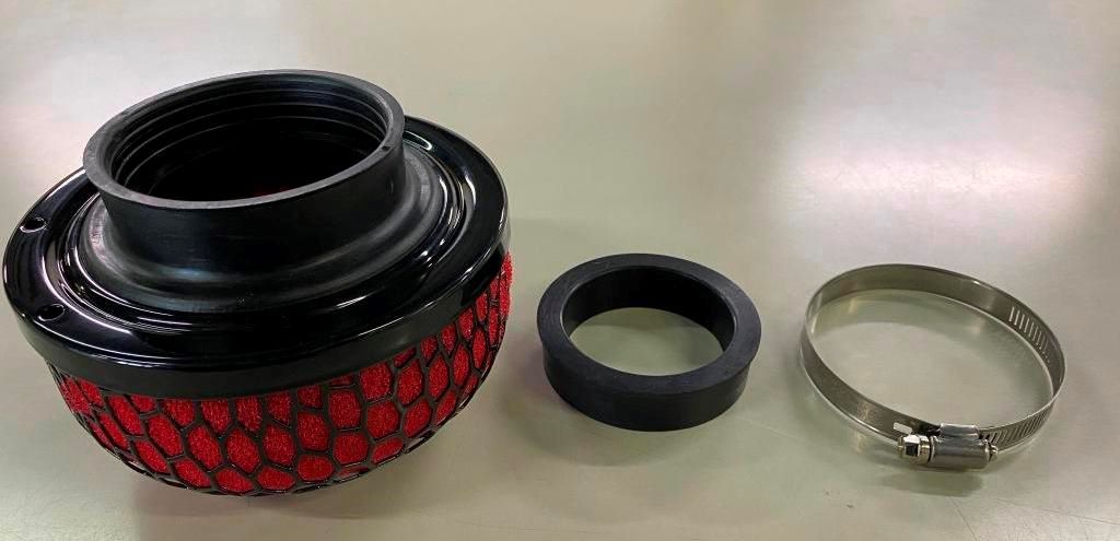 MRS エアクリーナー赤/バンド付き （本体、バンド、ステー、ボルト