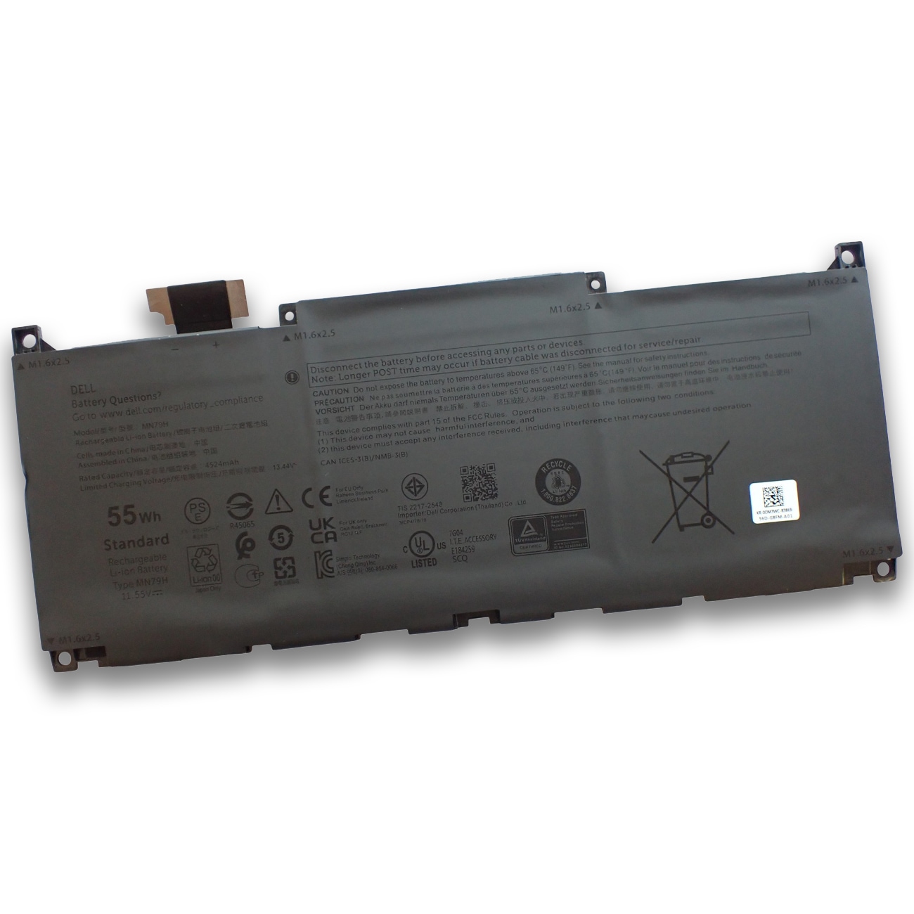Dell デル XPS 13 9320 9340 Plus 9320 純正 交換用内蔵バッテリー