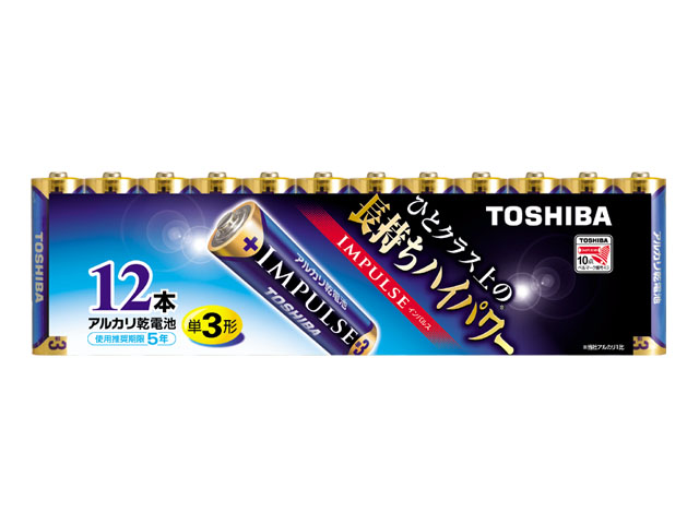 TOSHIBA アルカリ乾電池 単3形 12本パック インパルス LR6H 12MP