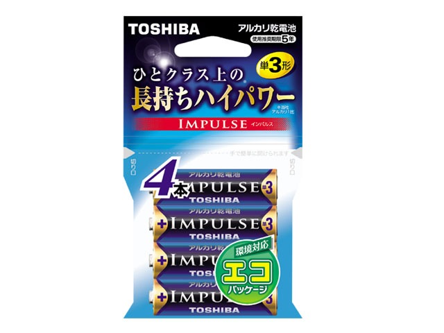 TOSHIBA ���륫�괥���� ñ3�� 4�ܥѥå� ����ѥ륹 LR6H 4EC