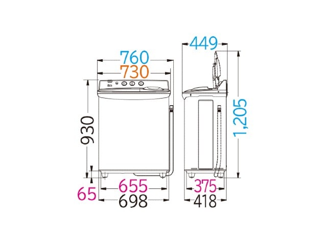 HITACHI 2槽式洗濯機 青空 5.5kg ホワイト PS-55AS2(W) | 生活家電