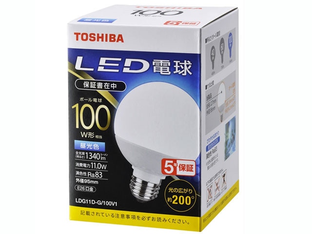 TOSHIBA  LEDŵ ܡŵ E26 100  LDG11D-G/100V1