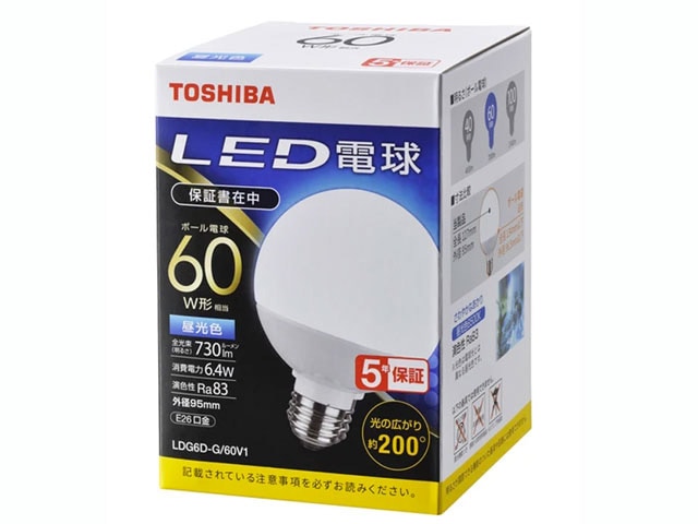 TOSHIBA  LEDŵ ܡŵ E26 60  LDG6D-G/60V1