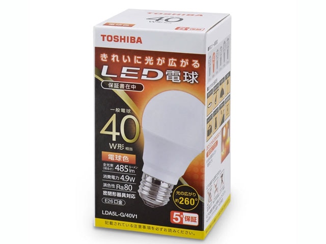 TOSHIBA  ŵLED E26 40W ŵ忧 LDA5L-G/40V1
