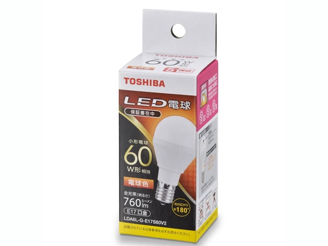 TOSHIBA  ŵLED E17 ŵ 60W ŵ忧 LDA6L-G-E17S60V2