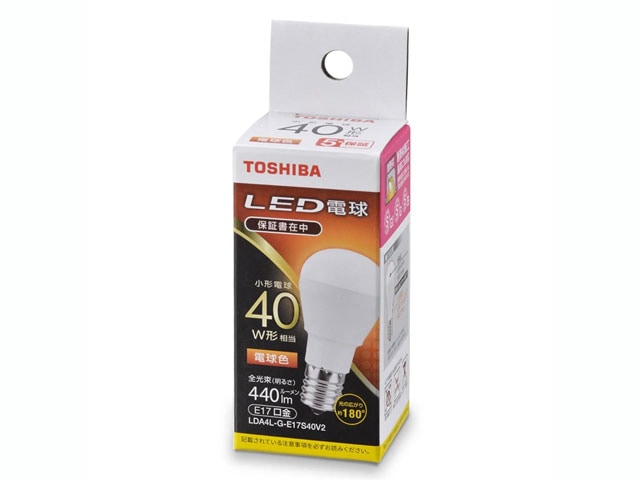 TOSHIBA  ŵLED E17 ŵ 40W ŵ忧 LDA4L-G-E17S40V2