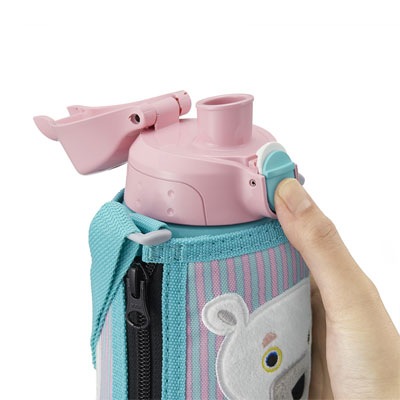 キャップユニットなし未使用ファミリアステンレスボトル タイガーサハラ　ポーチ付き キャップユニットなし未使用ファミリアステンレスボトル タイガー