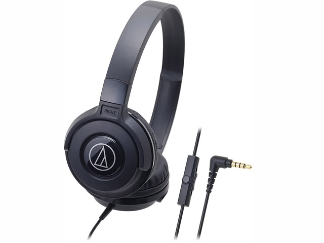 audio-technica オーディオテクニカ スマートフォン用ポータブルヘッドホン ブラック ATH-S100iS(BK)
