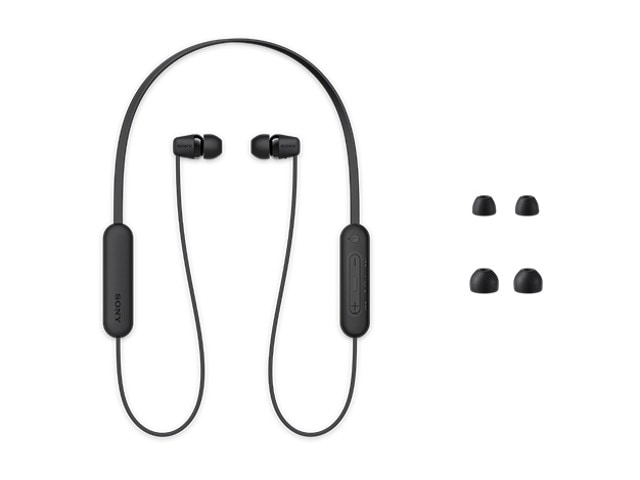 SONY ソニー ワイヤレスステレオヘッドセット Bluetooth対応 IPX4 防滴 ブラック WI-C100(BZ)